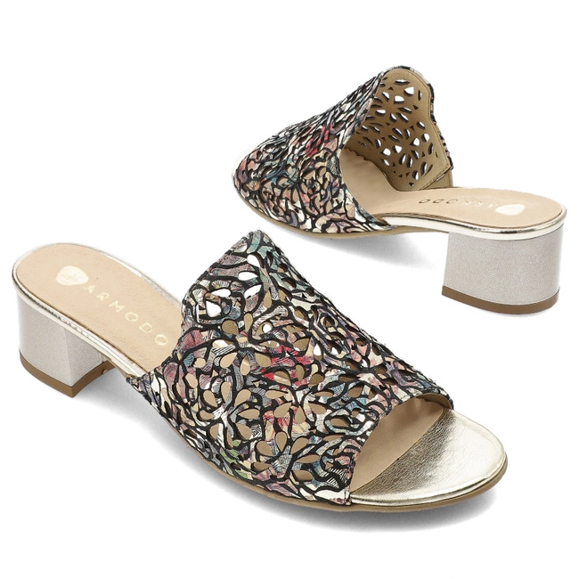 Šľapky Armodo - 0445 Czarny/Złoty 0434CZ