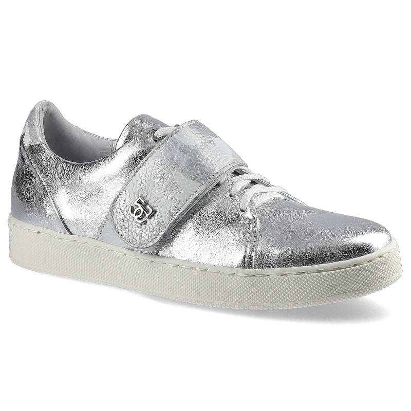 Tenisky Simen - 366A Srebro/Komando Biało-Srebrne