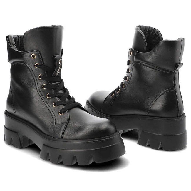 Šnúrovacie Členkové Topánky Karino - 4459/076-F Czarny/Lico