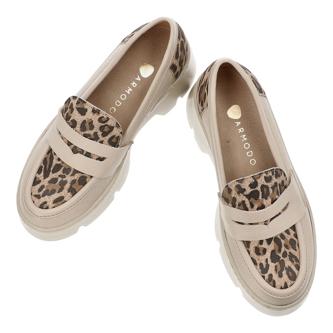 Poltopánky ARMODO - 20191 V. Taupe + Lampart Beż