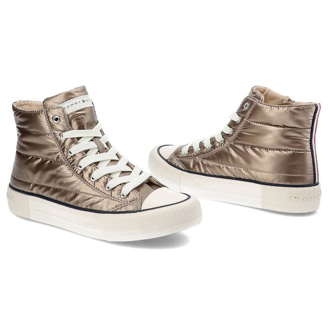 Plátenky Tommy Hilfiger - T3A9-32290-1437686-High Top Lace-Up Sneaker Taupe/Rose 686