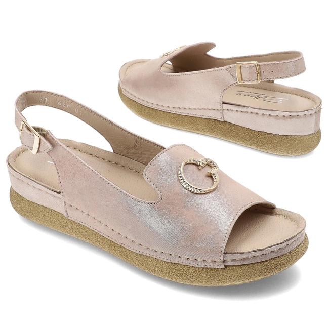 Sandále Pollonus - 5-1620-001 Satyna Róż