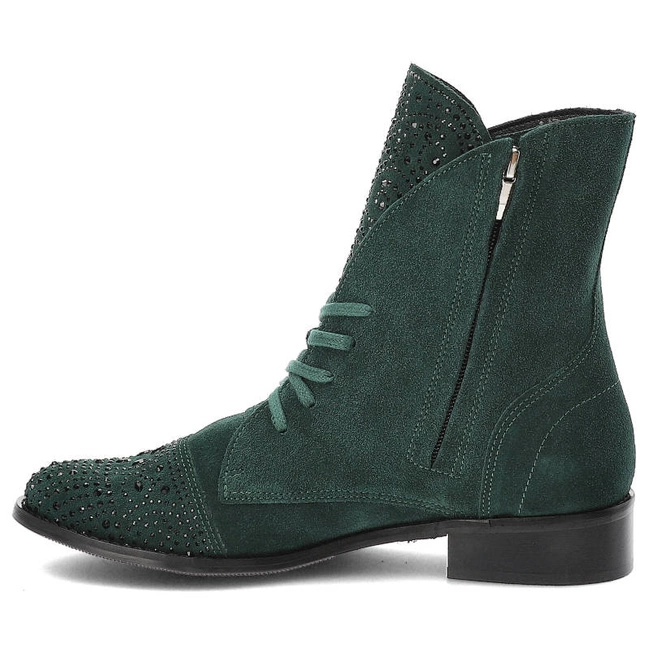 Členkové Topánky Exquisite - 1408 Ciemno Zielony Welur