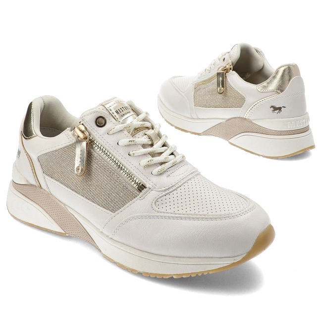 Tenisky Mustang - 1358-313-111 Weiss/Gold