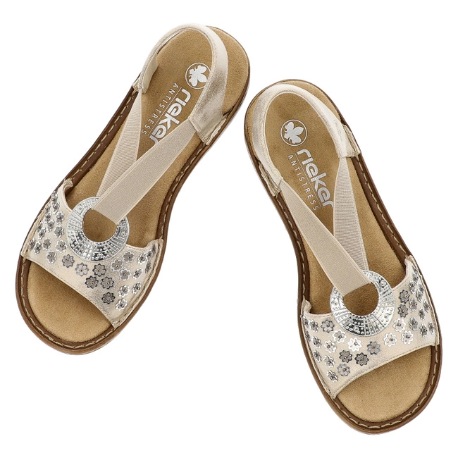 Sandále RIEKER - 608B5-90 Metallic