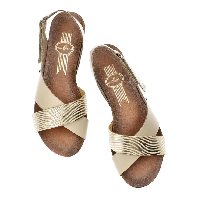 Sandále Lemar - 40141 Bf.Beż+Split Złoto