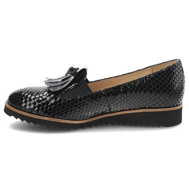 Poltopánky Gamis - 2037 Czarna Łuska/Czarny Lakier