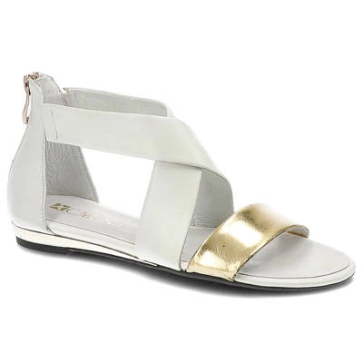 Sandále Carinii - B2197_-B03-B15-000-891 Nappa Brasile Bianco / Lustro Złoto