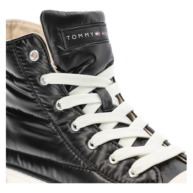 Plátenky Tommy Hilfiger - T3A9-32290-1437999-High Top Lace-Up Sneaker Black 999