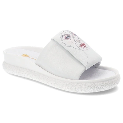 Šľapky Armodo - 4159/737 Biały/Red Lips