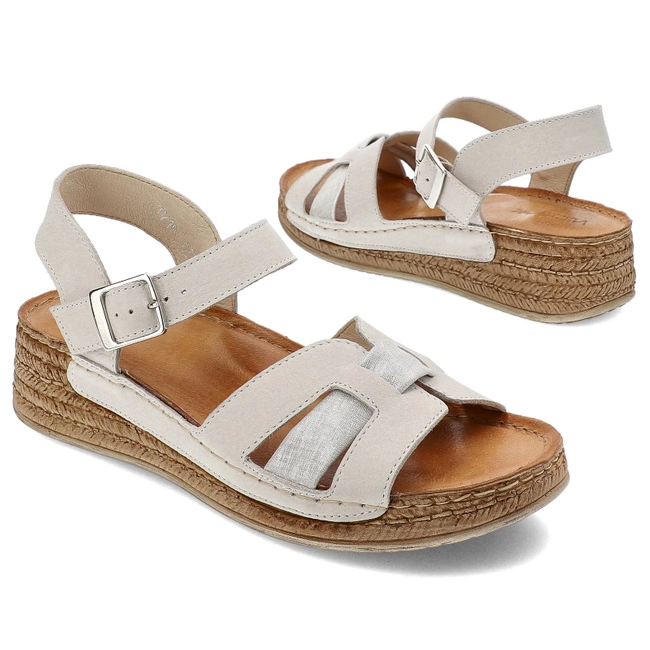 Sandále Wasak - 0719 Biały+Srebrny