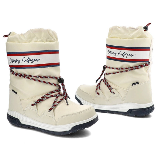 Snehule Tommy Hilfiger - T3A6-32436-1485100-Snow Boot White 100