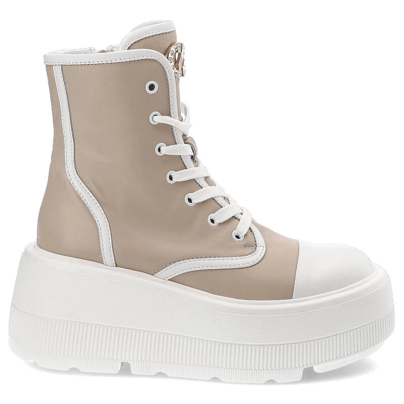 Členkové Topánky Carinii - B9373_-L46-T32-000-G36 Beż/Biały