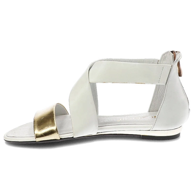 Sandále Carinii - B2197_-B03-B15-000-891 Nappa Brasile Bianco / Lustro Złoto