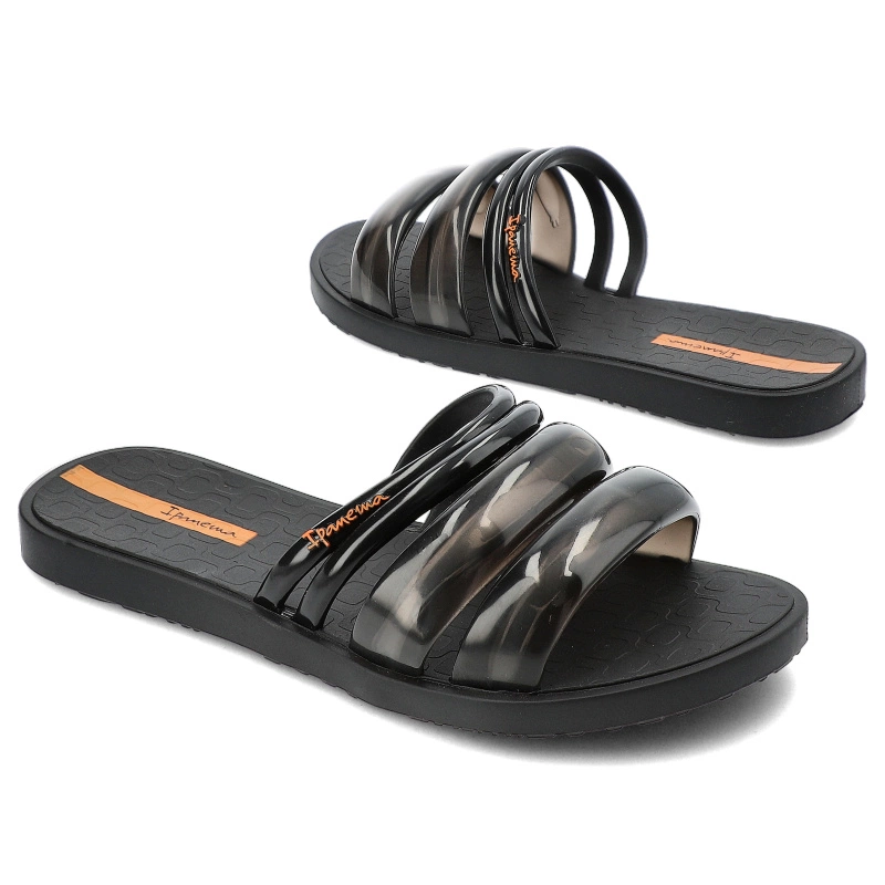 Šľapky Ipanema - 26727 Puffer Tiras Fem AQ188 Black/Orange