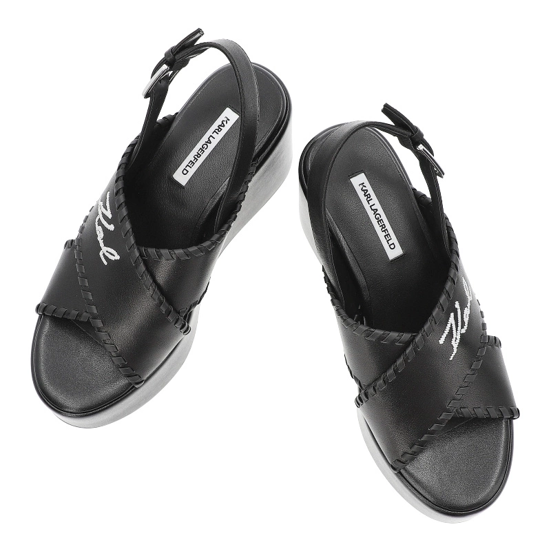 Sandále KARL LAGERFELD - KL33372 000 Black Lthr