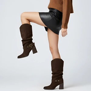 Kovbojky KARINO - 5875/015-L Mocca/Welur