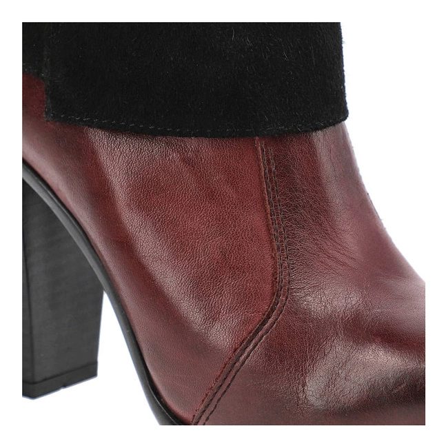 Členkové Topánky Carinii - B2344_-B36-063-PLO-927 New Jork Bordo/Zamsz Czarny