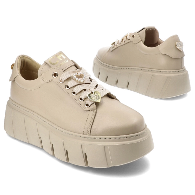 Tenisky Chebello - 4536_-500-000-PSK-S352 Beżowy
