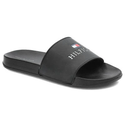 Šľapky Tommy Hilfiger - T3B0-32574-1172999-Logo Print Pool Slide Black 999