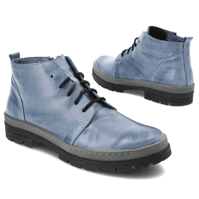 Šnúrovacie Členkové Topánky Wasak - 0689 Jeans