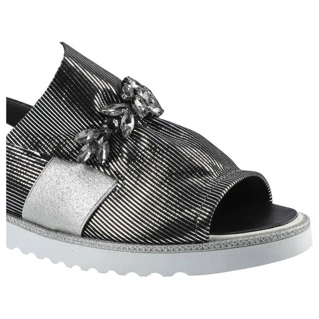 Sandále Lanqier - 46C0819 Czarny/Srebrny 400