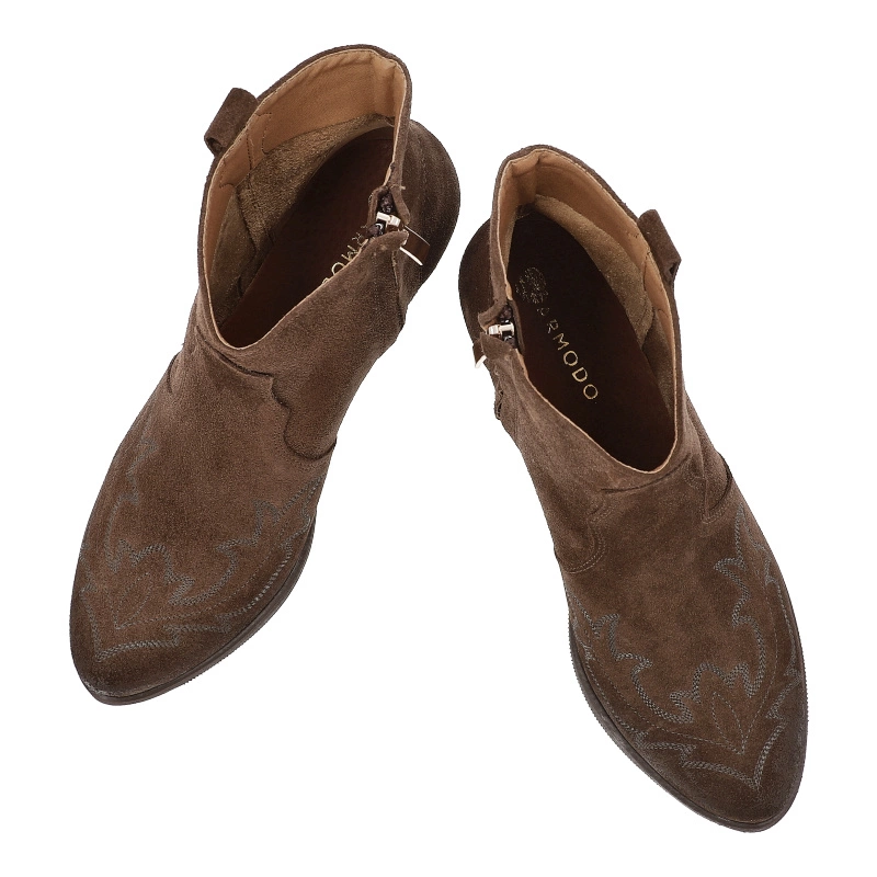 Členkové Topánky ARMODO - 1515 Brąz Welur