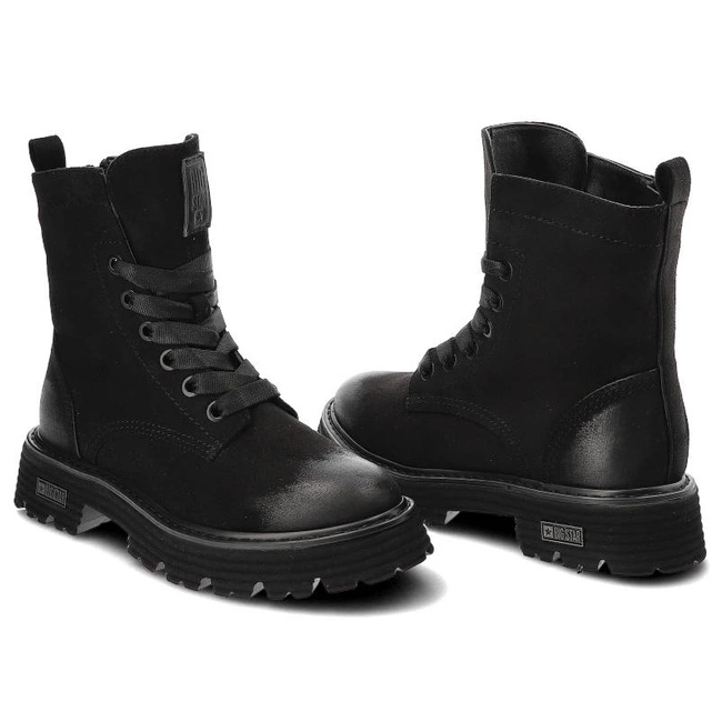 Šnúrovacie Členkové Topánky Big Star - KK274503 Czarny