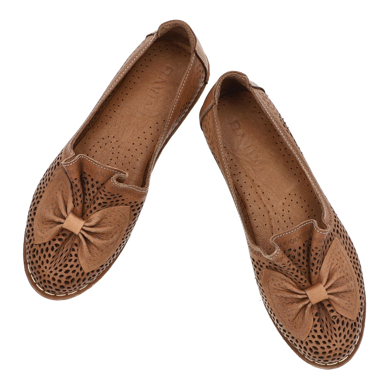 Baleríny RAVINI - 101 148-1 Brąz 37