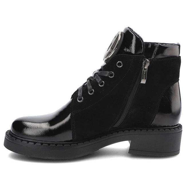 Členkové Topánky Pollonus - 5-1329-003 Czarny Naplak/Czarny Welur