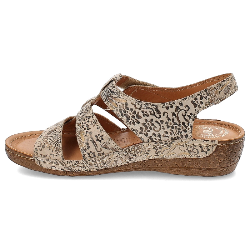 Sandále Armodo - 853 D75 Kwiaty Na Beżu