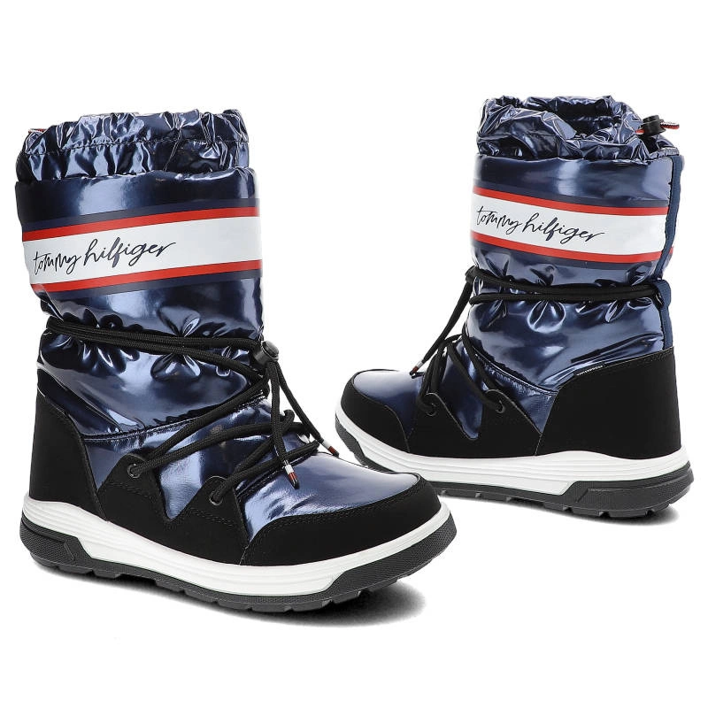 Snehule Tommy Hilfiger - T3A6-32436-1485800-Snow Boot Blue 800