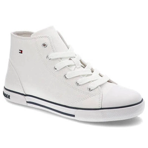 Plátenky Tommy Hilfiger - T3X4-32209-0890100-High Top Lace-Up Sneaker White 100