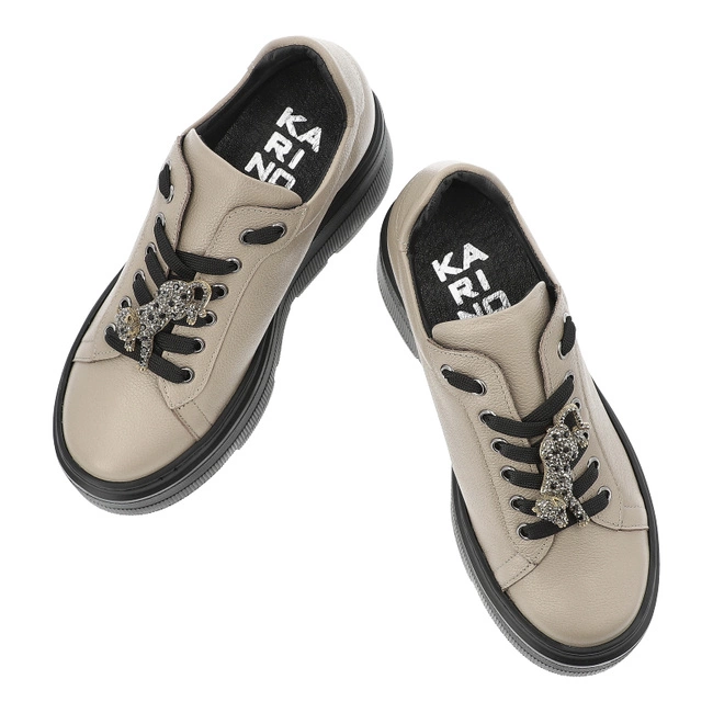Tenisky Karino - 5274/022-P Ciemny Beż/Lico