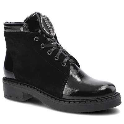 Členkové Topánky Pollonus - 5-1329-003 Czarny Naplak/Czarny Welur