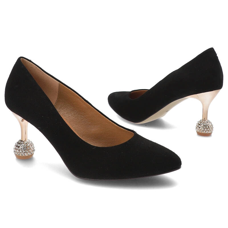 Lodičky Espirito - C-1287/2 Czarny Zamsz