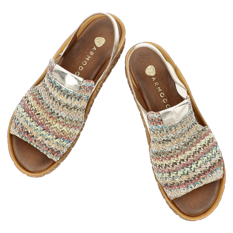 Sandále ARMODO - 40449 Plecionka Multi/Kryształ Złoto