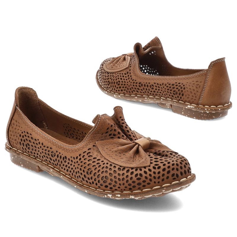 Baleríny RAVINI - 101 148-1 Brąz 37