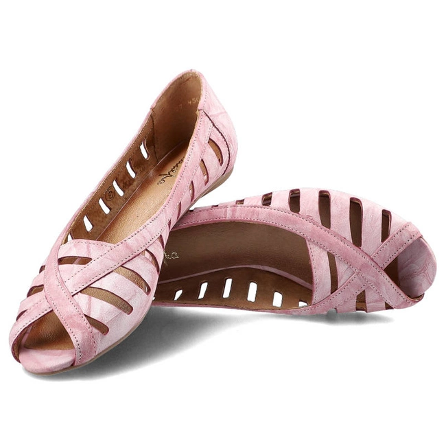 Baleríny Maciejka - 04506-08/00-5 Czerwony Na Biało