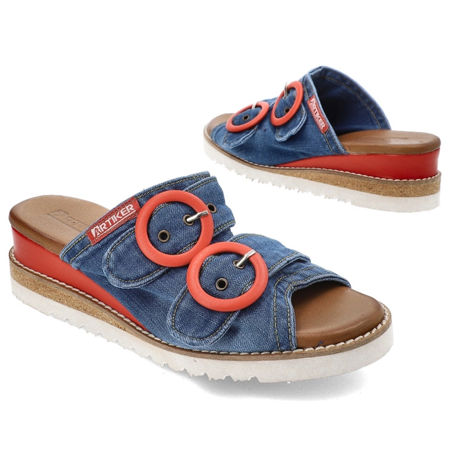 Šľapky Artiker - 54C0202 Niebiesko-Czerwony