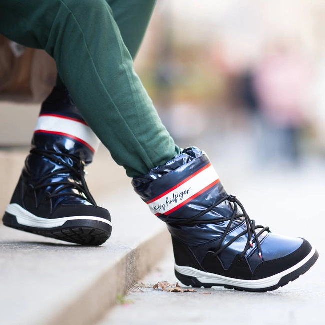 Snehule Tommy Hilfiger - T3A6-32436-1485800-Snow Boot Blue 800