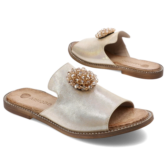 Šľapky Armodo - 37C83 Złota Satyna