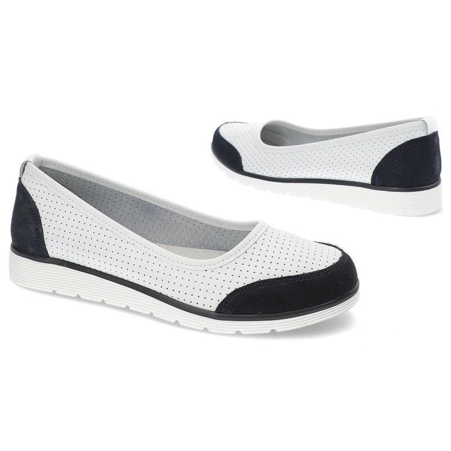 Baleríny Filippo - DP4524/23 WH NV Biały+Granatowy
