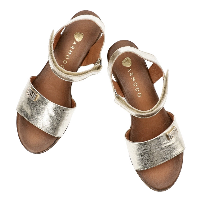 Sandále Armodo - 40415 Kryształ Złoto+Zł.