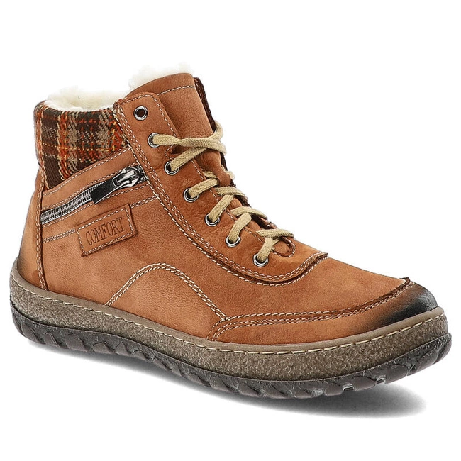 Šnúrovacie Členkové Topánky Armodo - 641 Brąz Nubuk K2BN-B98