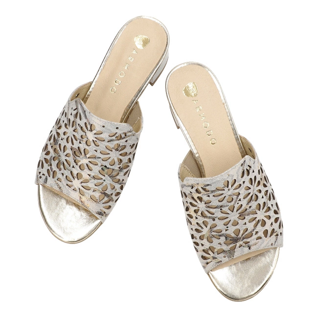 Šľapky Armodo - 0445 Beż/Złoty 7261 MBP