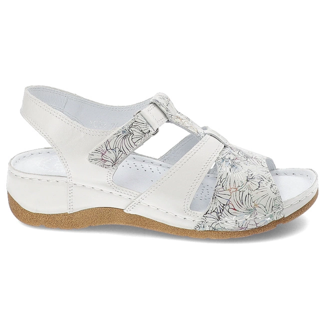 Sandále Armodo - 1038 Biały+Kwiaty K9-C68