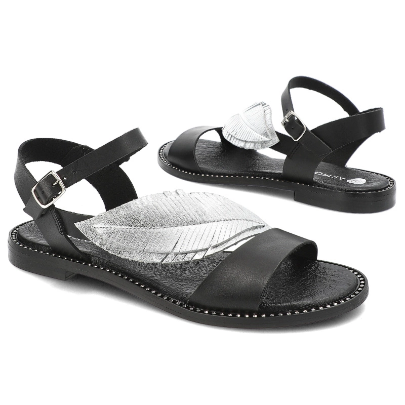 Sandále Armodo - 933C Czarny+Srebro