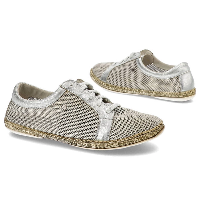 Espadrilky Lemar - 10044 Siatka/przec.Kryształ Srebrny