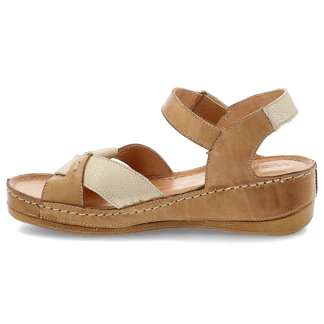 Sandále WASAK - 0473 Rudy+Złoty